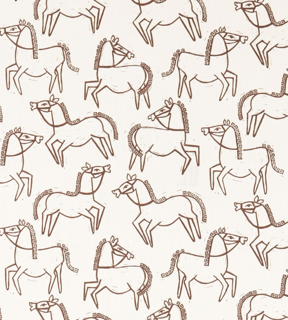 Canter Print Fabric by Scion Chestnut