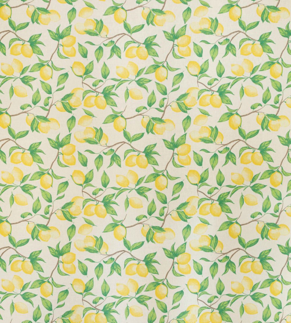 Capri Lemon Fabric by Barneby Gates Cream