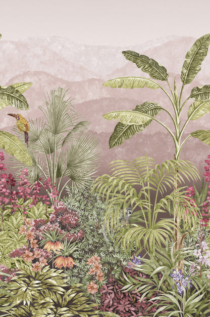Capricorn mural by Little Greene in Blush