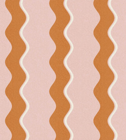 Cari Wave Wallpaper by Woodchip & Magnolia Gorse/Pink Cloud