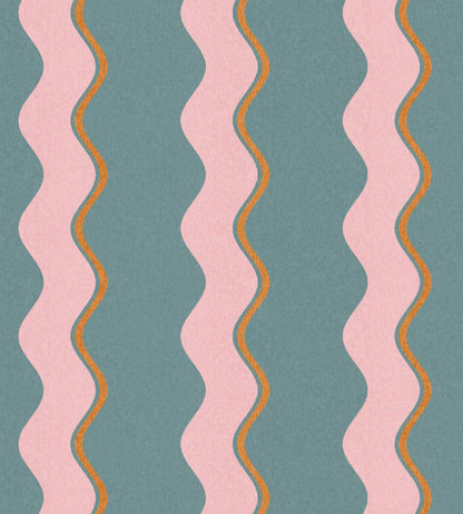 Cari Wave Wallpaper by Woodchip & Magnolia Marine Blue