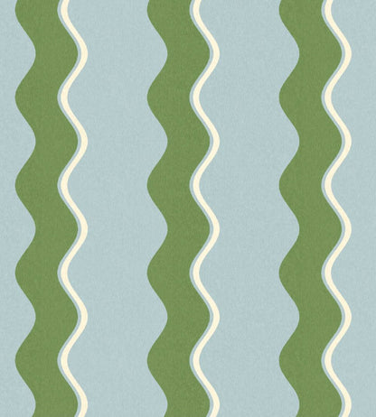 Cari Wave Wallpaper by Woodchip & Magnolia Pacific Blue