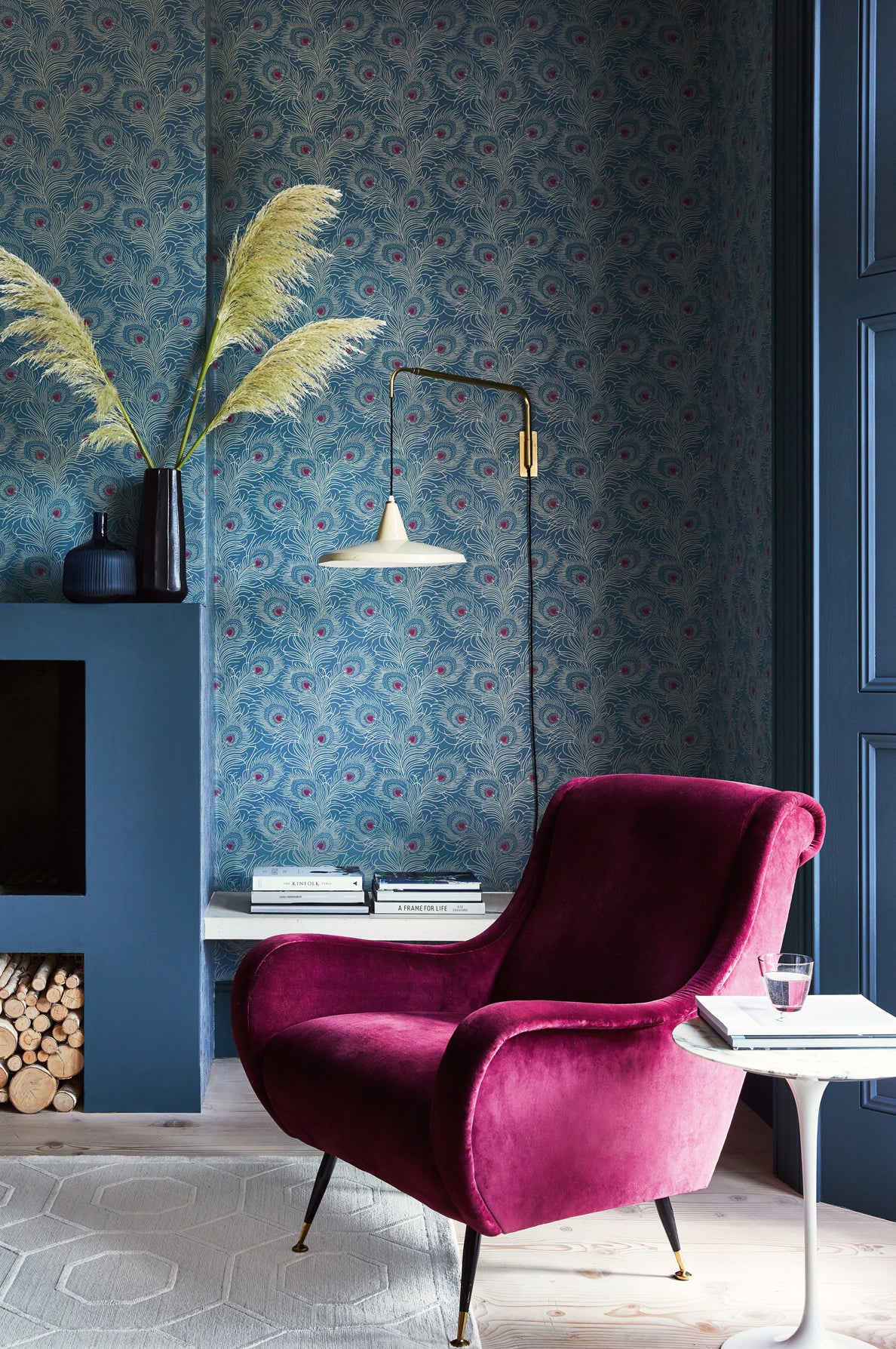 Carlton House Terrace wallpaper by Little Greene in Blue Plume