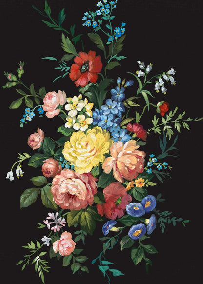 Carmen wallpaper by Coordonné in Azabache, flat pattern view