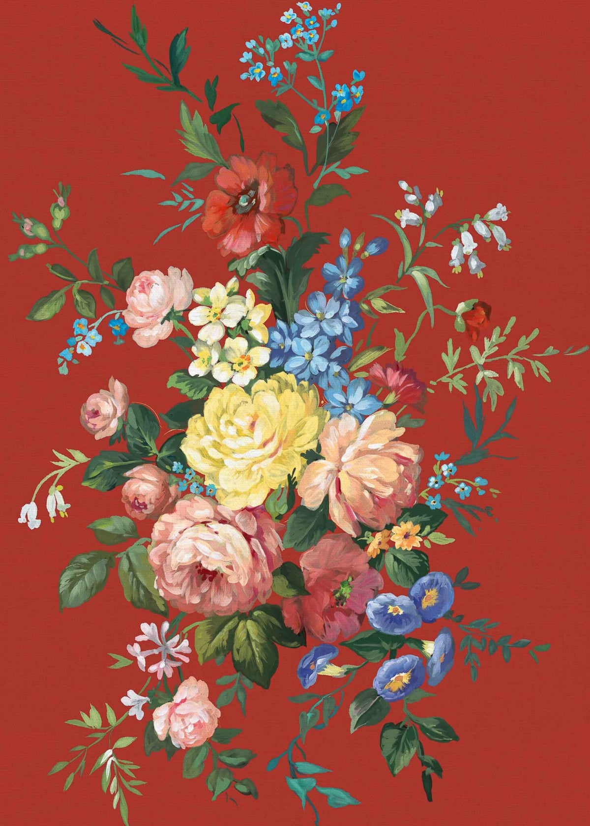 Carmen wallpaper by Coordonné in Carmesí, flat pattern view
