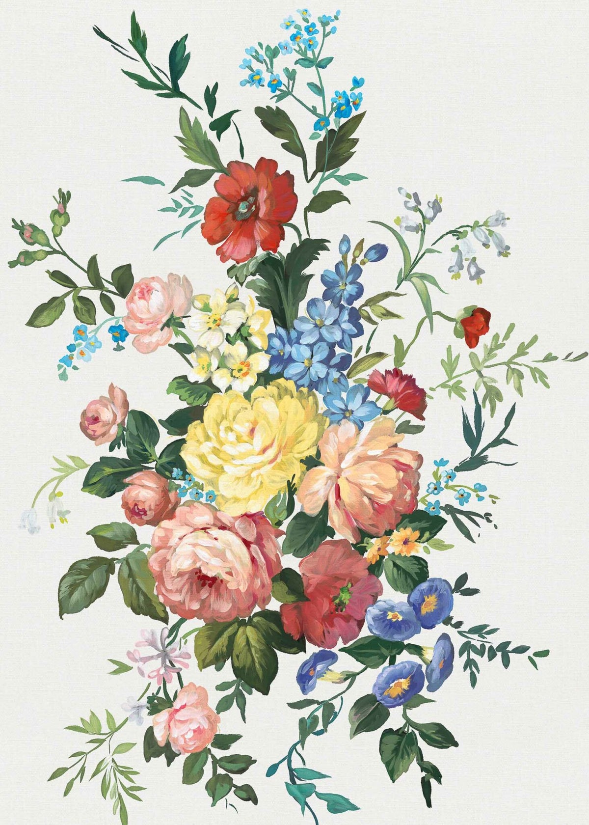 Carmen wallpaper by Coordonné in Cisne, flat pattern view