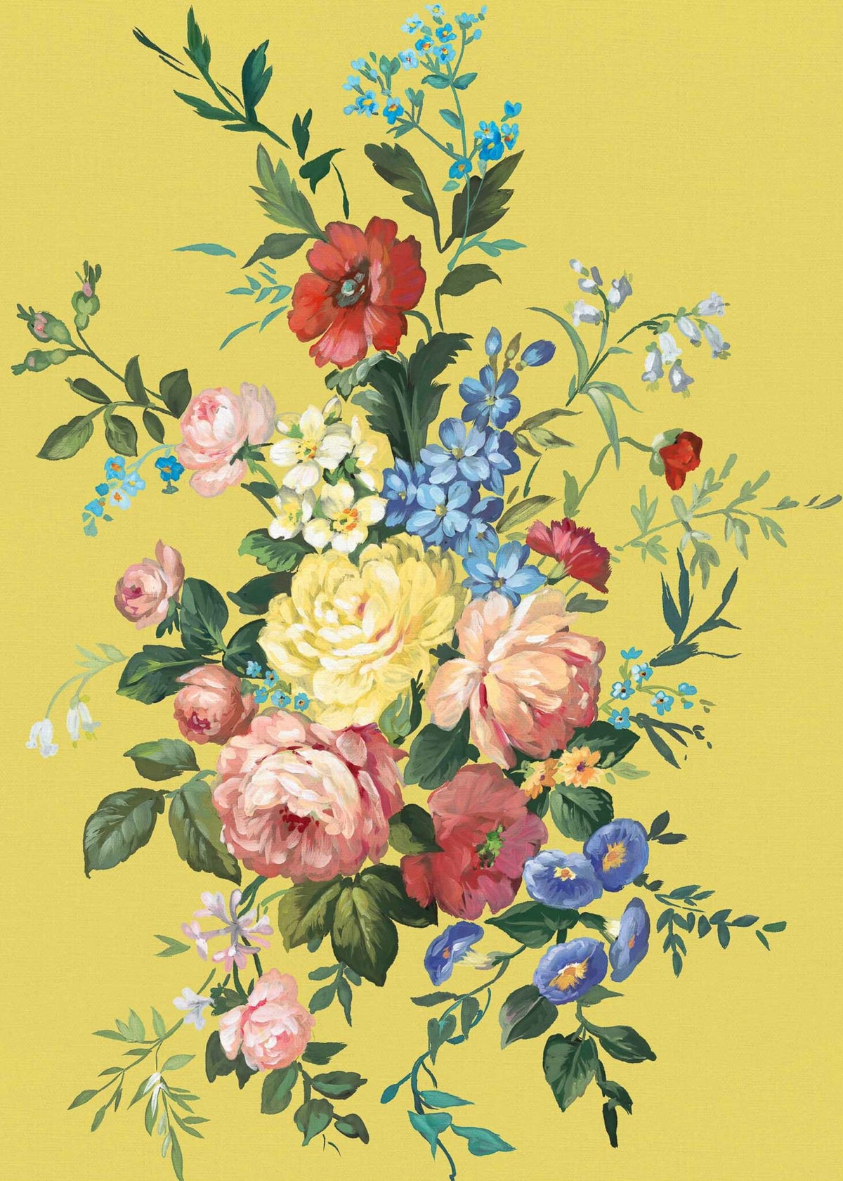 Carmen wallpaper by Coordonné in Cúrcuma, flat pattern view