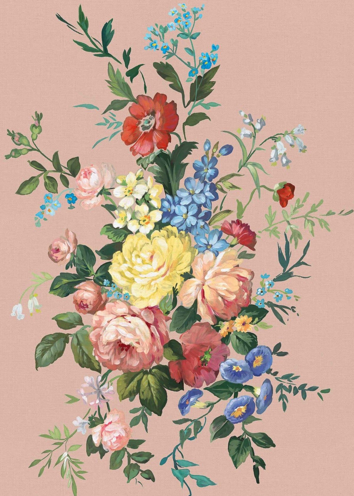 Carmen wallpaper by Coordonné in Rosáceo, flat pattern view
