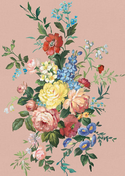 Carmen wallpaper by Coordonné in Rosáceo, flat pattern view