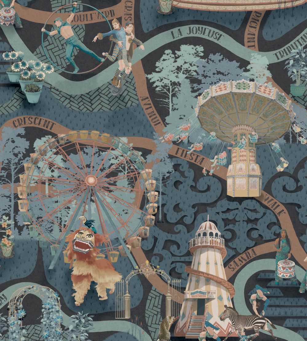 Carnival Map Wallpaper by Brand McKenzie Sapphire