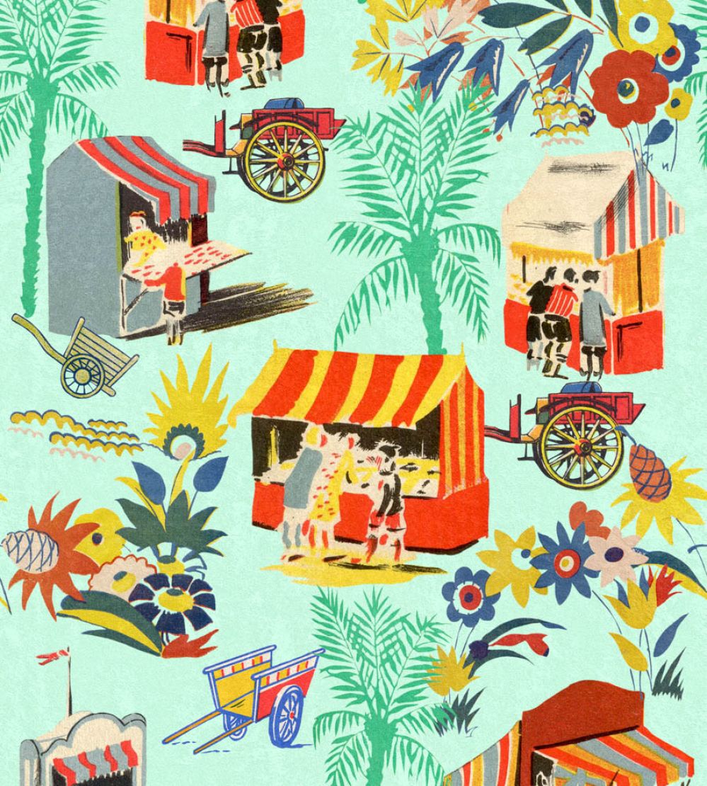 Carretto Del Cibo Wallpaper by MINDTHEGAP Azzurro