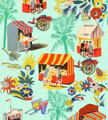 Carretto Del Cibo Wallpaper by MINDTHEGAP Azzurro