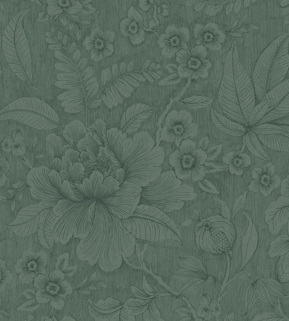 Casa De Fiore Wallpaper by Eijffinger Dark Green