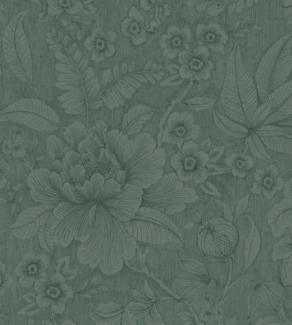 Casa De Fiore Wallpaper by Eijffinger Dark Green
