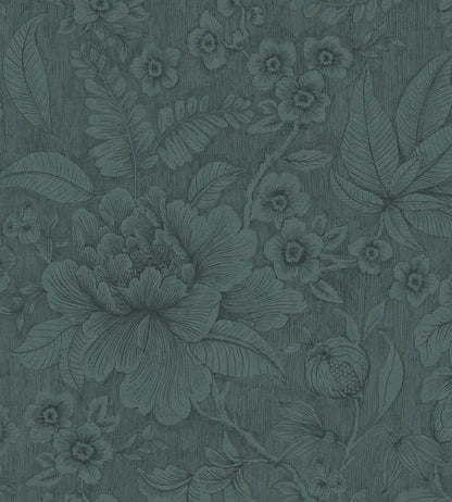 Casa De Fiore Wallpaper by Eijffinger Denim Blue