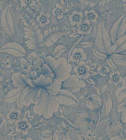 Casa De Fiore Wallpaper by Eijffinger Khaki/Blue