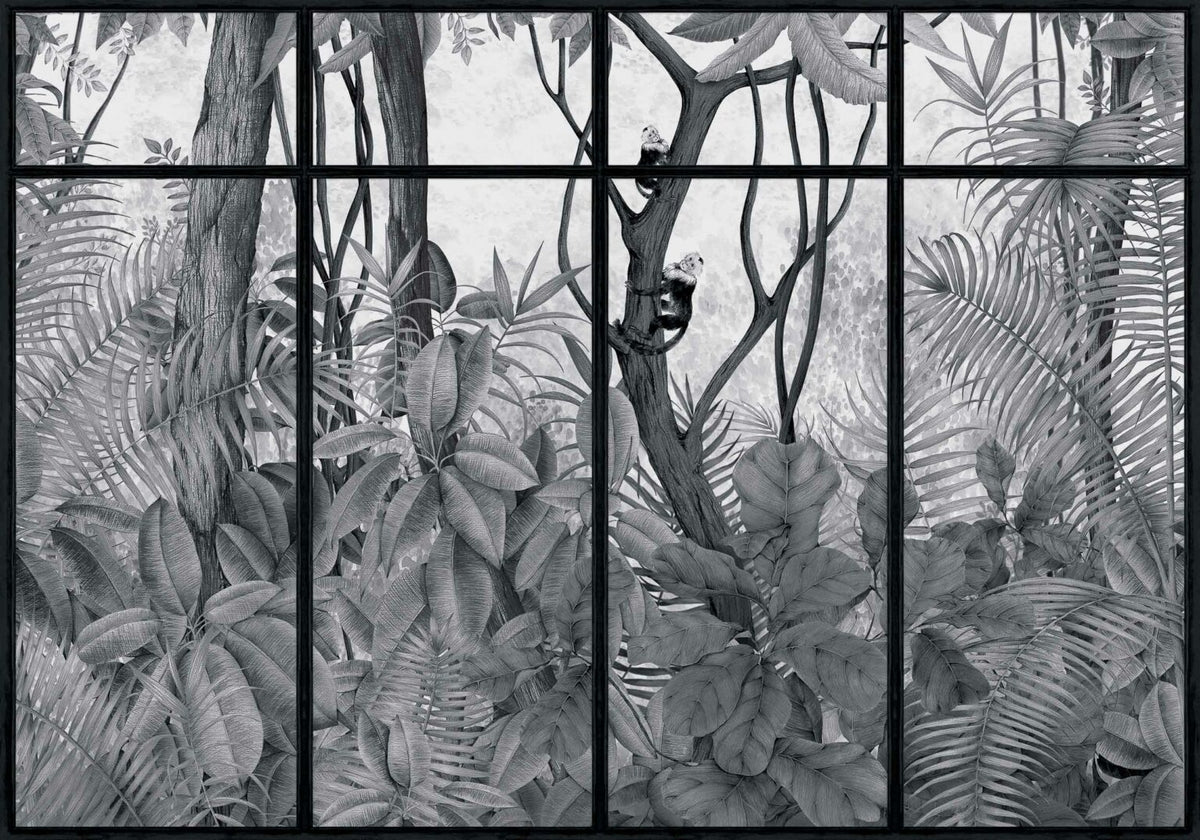 Casa de Vidro mural by Coordonné in Off Frame, flat pattern view