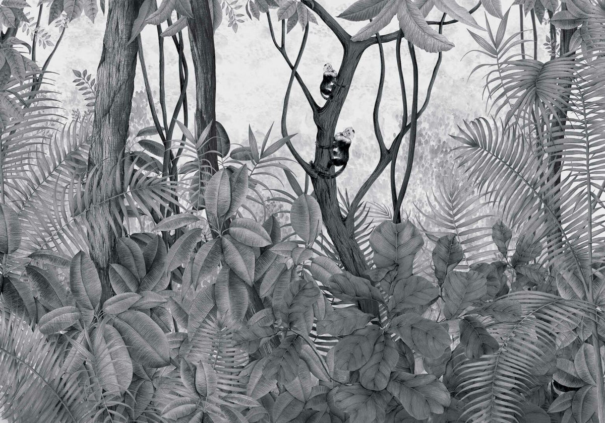 Casa de Vidro mural by Coordonné in Off, flat pattern view