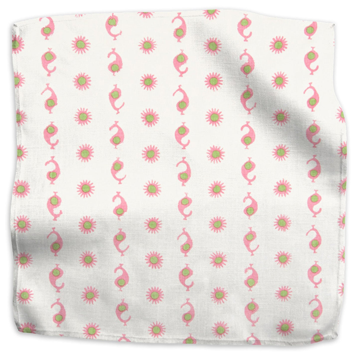 Casablanca Natural Fabric by Kathryn M. Ireland in Natural/Bubblegum Pink & Margarita Green