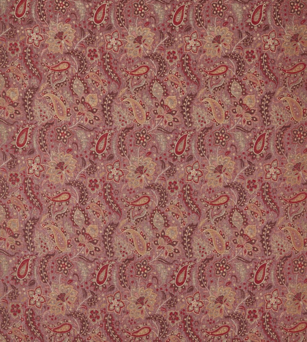 Caserta Paisley Fabric by Zoffany Pale Ruby