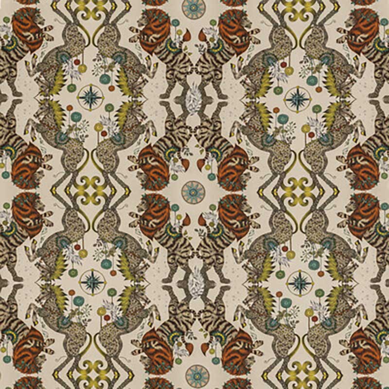 Caspian Gold linen fabric by Clarke & Clarke
