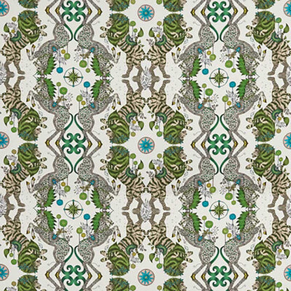 Caspian Satin Lime fabric by Clarke & Clarke