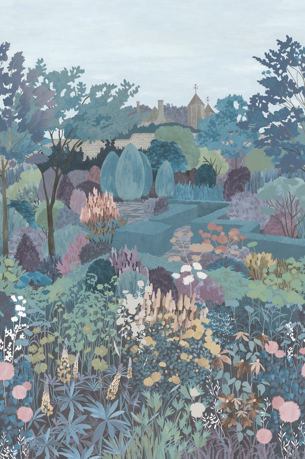 Castle Garden mural by Little Greene in Tea With Florence
