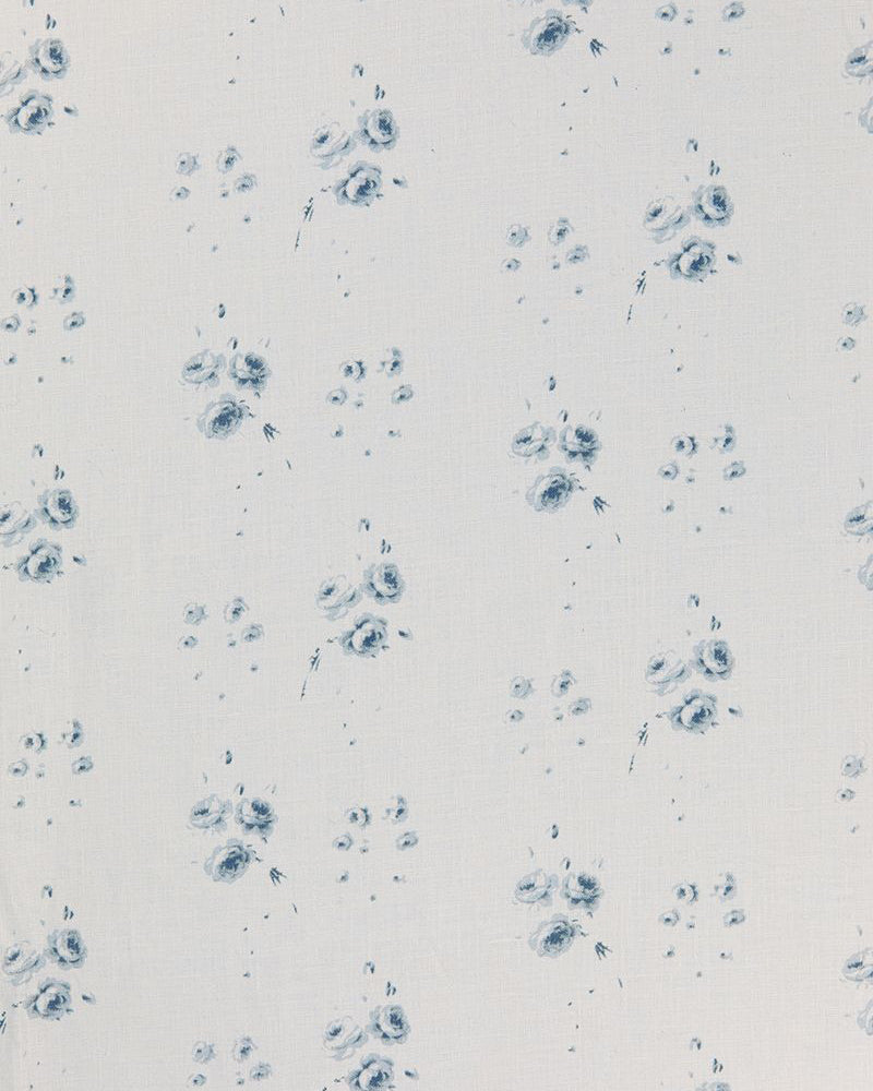 Catherine Rose Blue on White fabric by Cabbages & Roses
