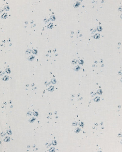 Catherine Rose Blue on White fabric by Cabbages & Roses