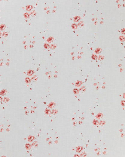 Catherine Rose Pink on White fabric by Cabbages & Roses