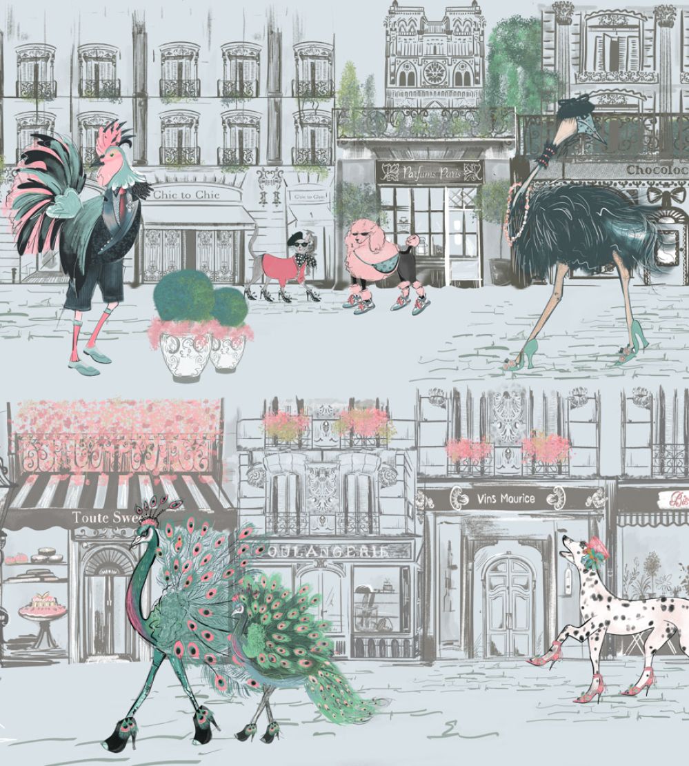 Catwalk Wallpaper by Brand McKenzie Powder Blue
