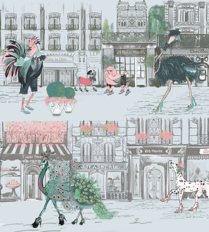 Catwalk Wallpaper by Brand McKenzie Powder Blue
