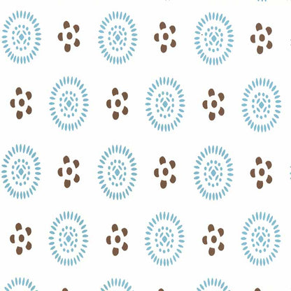 Cecil Two Color Teal Blue Brown wallpaper by China Seas