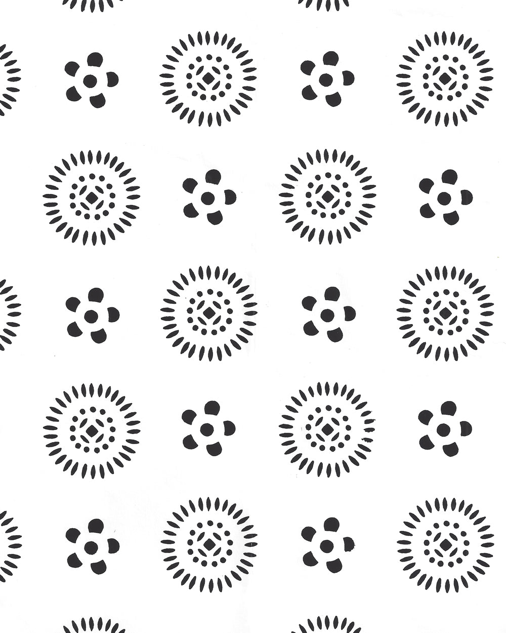 Cecil Black on White wallpaper by China Seas