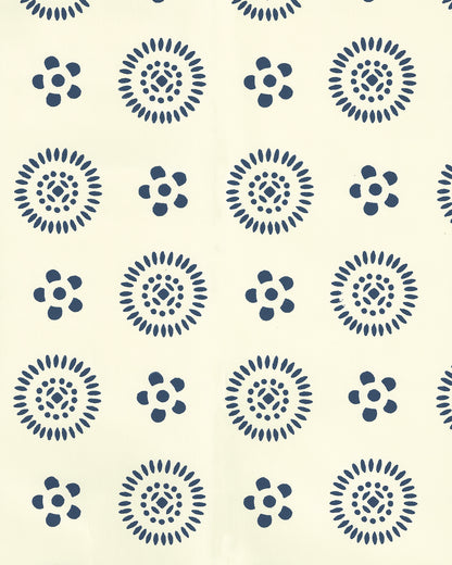 Cecil Navy on Off White wallpaper by China Seas