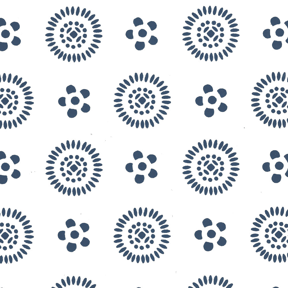 Cecil Navy on White wallpaper by China Seas