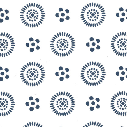 Cecil Navy on White wallpaper by China Seas