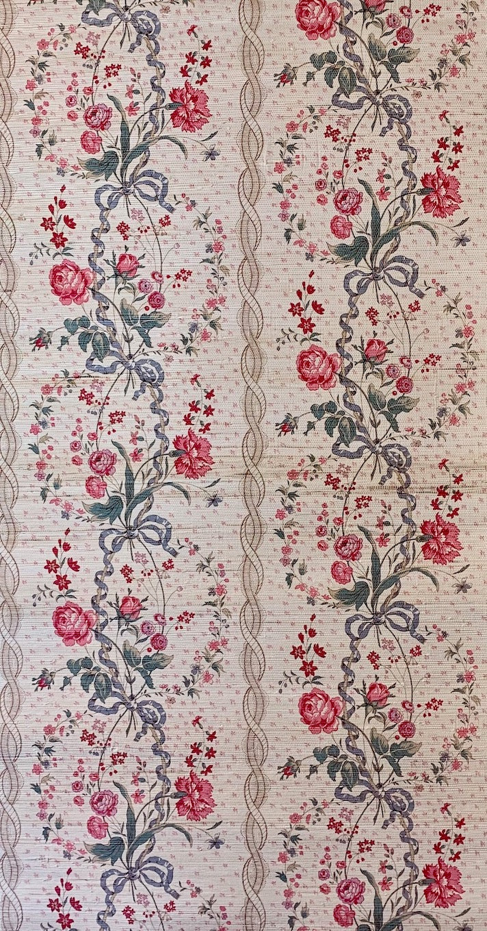 Cecilia Wallpaper by Watts 1874 in Dogwood Rose - Grasscloth