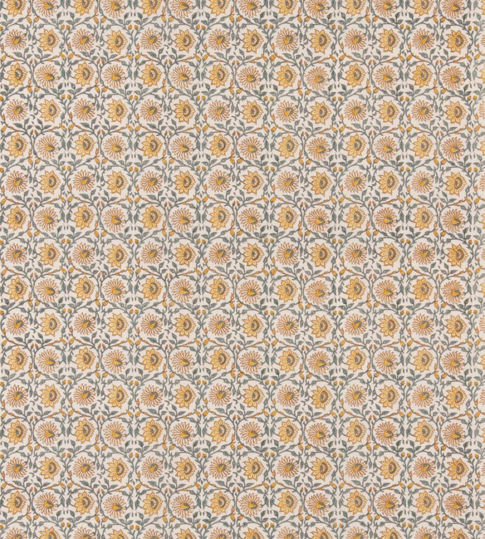 Cecily Fabric by GP & J Baker Ochre/Teal