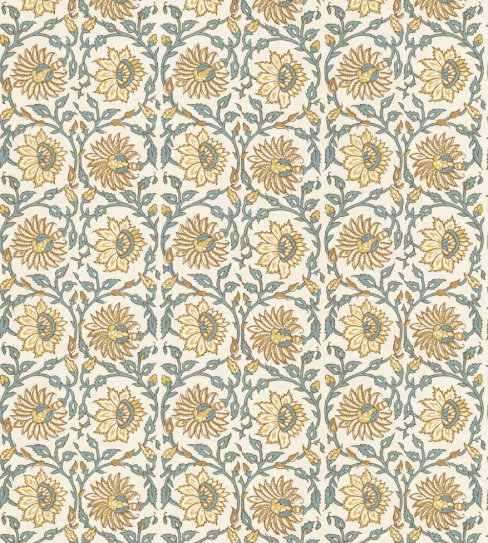Cecily Wallpaper by GP & J Baker Ochre/Teal