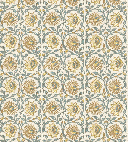 Cecily Wallpaper by GP & J Baker Ochre/Teal