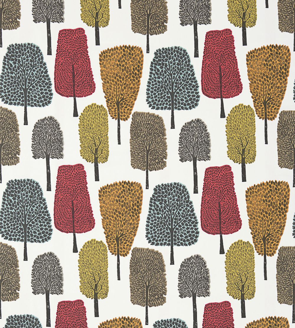 Cedar Fabric by Scion Tangerine / Sulphur / Chilli