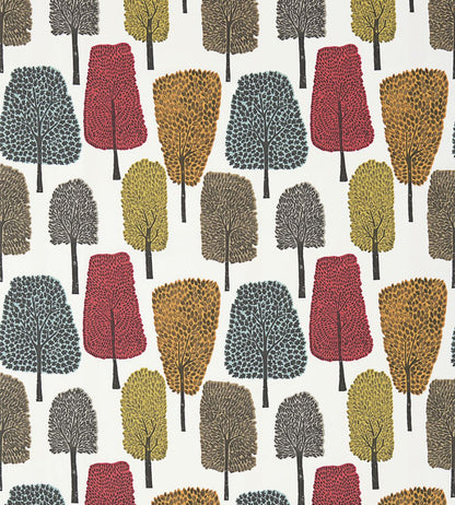 Cedar Fabric by Scion Tangerine / Sulphur / Chilli