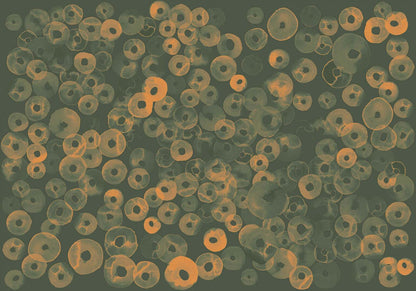Cellular Patterns mural by Coordonné in Amber, flat pattern view