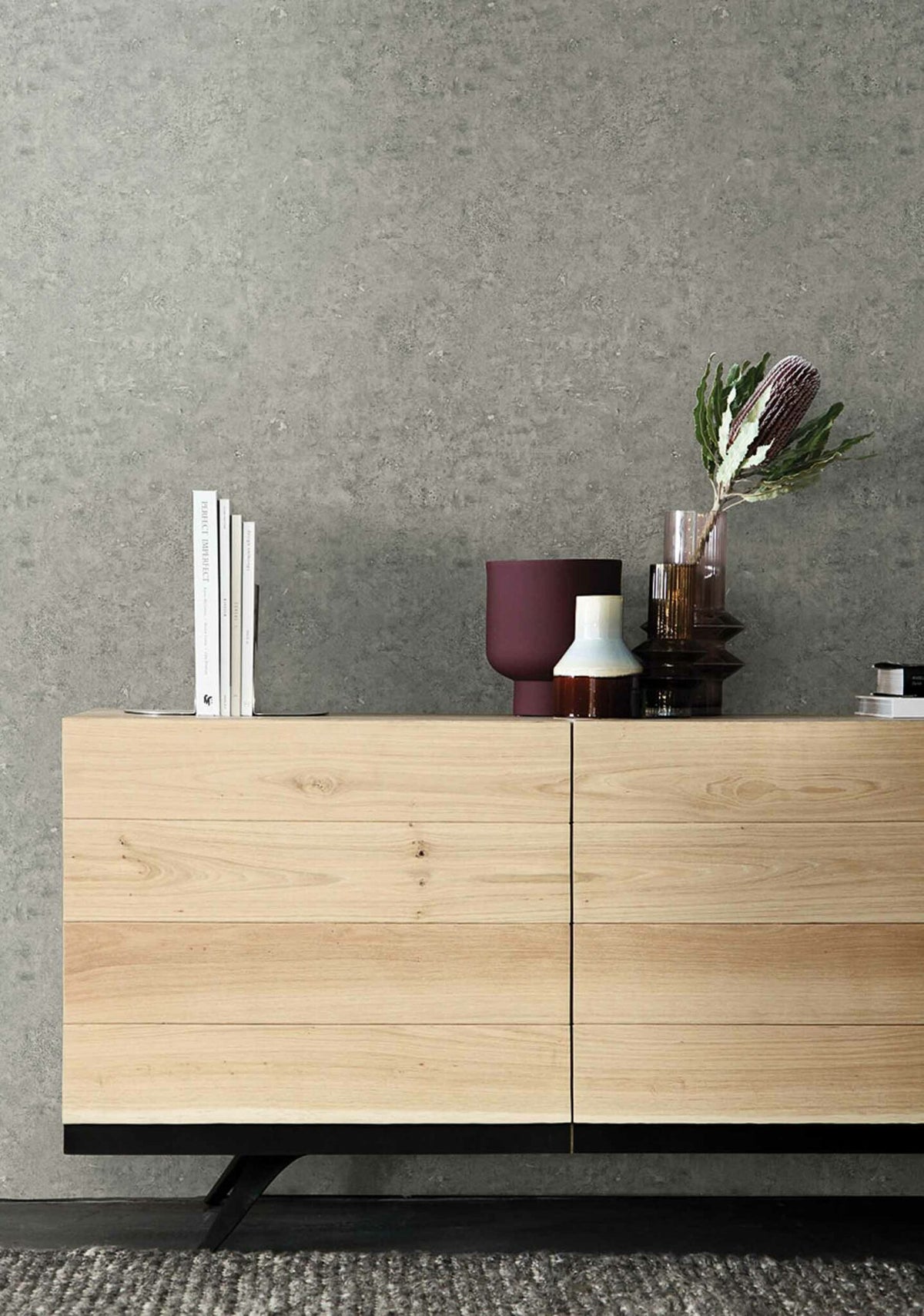 Cemento Ultramar contract wallcovering by Coordonné in No. 64786200, shown in a styled room