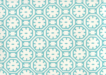 Ceylon Batik Turquoise on Almost White wallpaper by China Seas