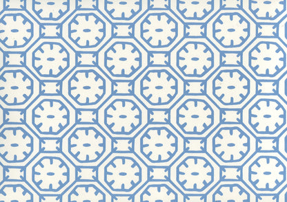 Ceylon Batik Medium Blue on Almost White wallpaper by China Seas
