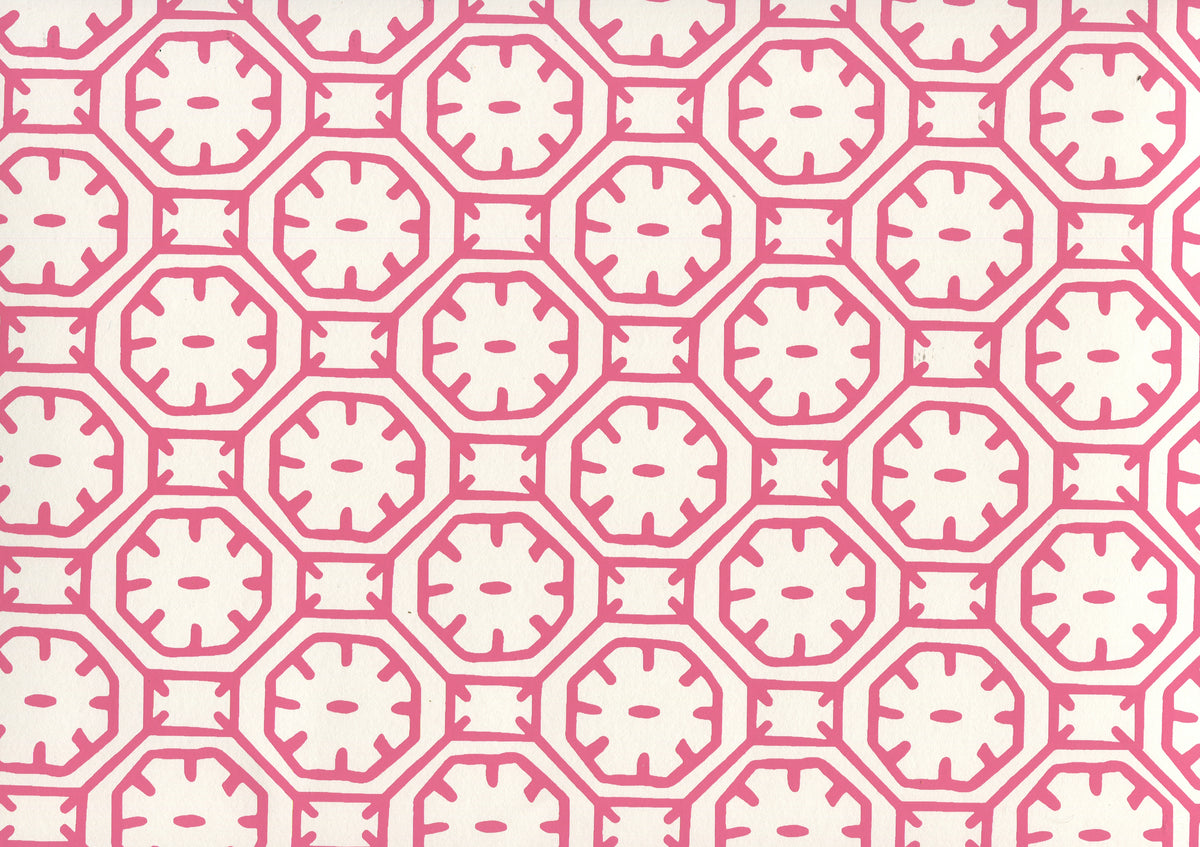 Ceylon Batik Magenta on Almost White wallpaper by China Seas