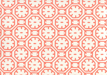 Ceylon Batik Orange on Almost White wallpaper by China Seas
