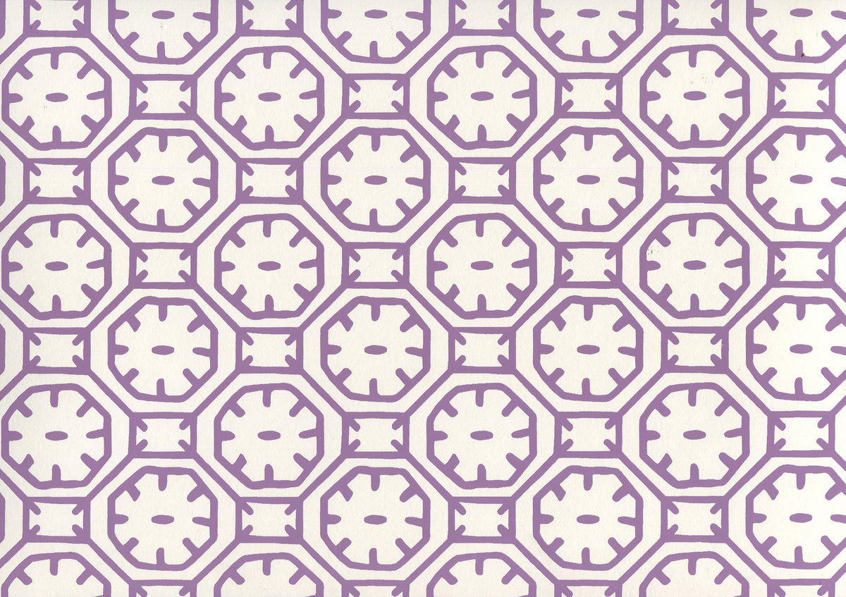 Ceylon Batik Purple on Almost White wallpaper by China Seas